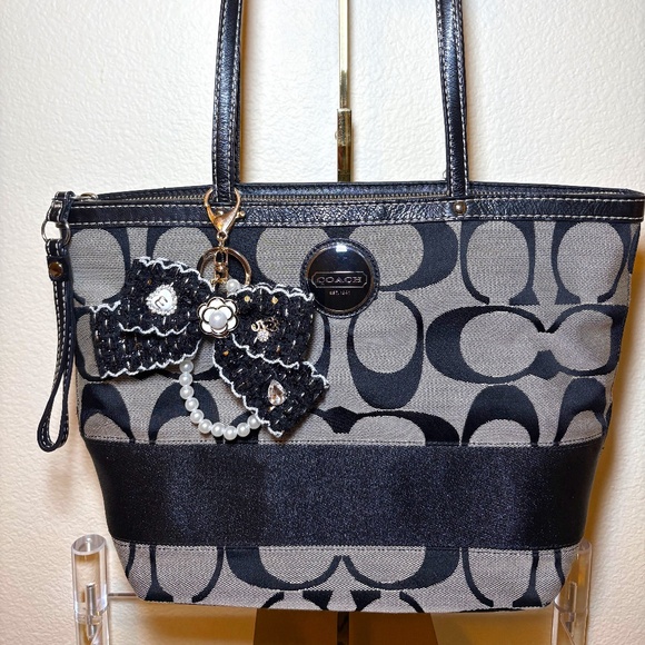 Coach canvas Tote bag black/gray - Picture 1 of 5